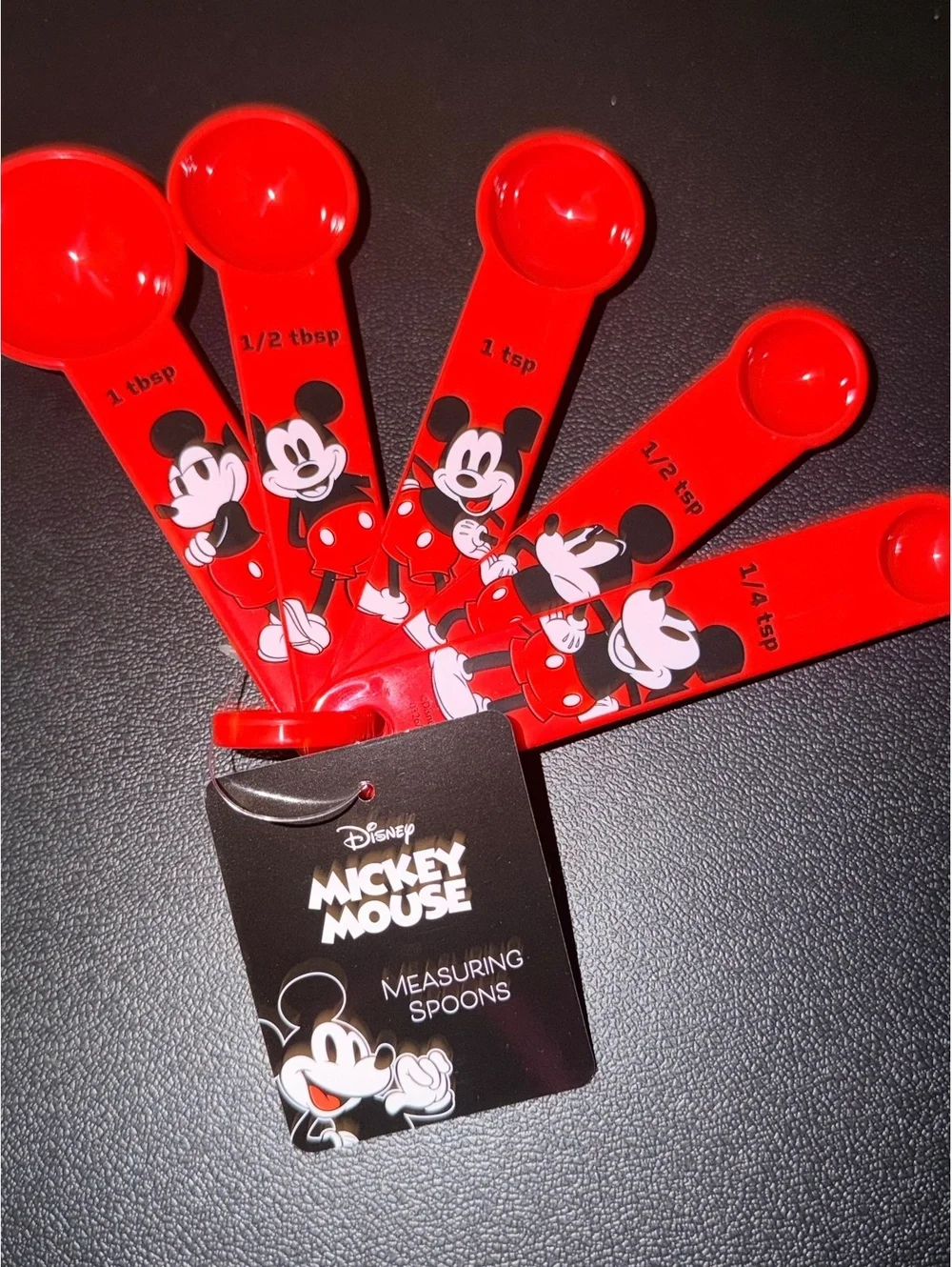 Disney Mickey Mouse Kitchen Set - Measuring Spoons, Magnetic Bag Clips, Mini Mit